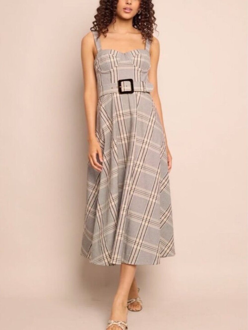 BEST Cara Cara Calypso Midi Dress Sz6 Raymond Plaid Party Wedding Event Classic